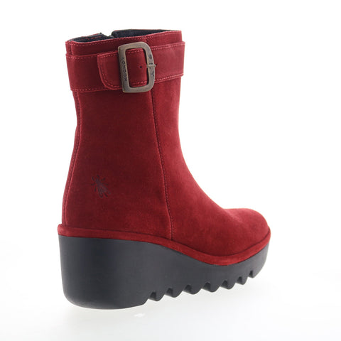 Fly London Bepp BEPP396FLY-013 Womens Red Suede Zipper Casual Dress Boots