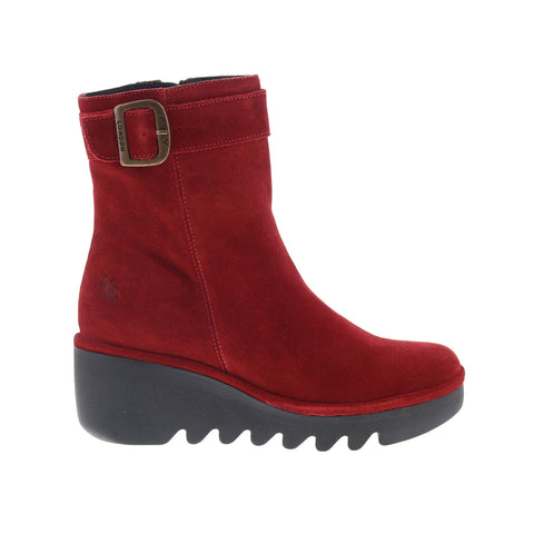 Fly London Bepp BEPP396FLY-013 Womens Red Suede Zipper Casual Dress Boots