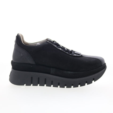 Fly London Besi BESI203FLY-006 Womens Black Suede Lifestyle Sneakers Shoes