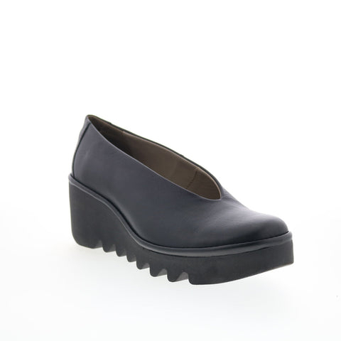 Fly London Beso BESO246FLY-012 Womens Black Leather Loafer Flats Shoes