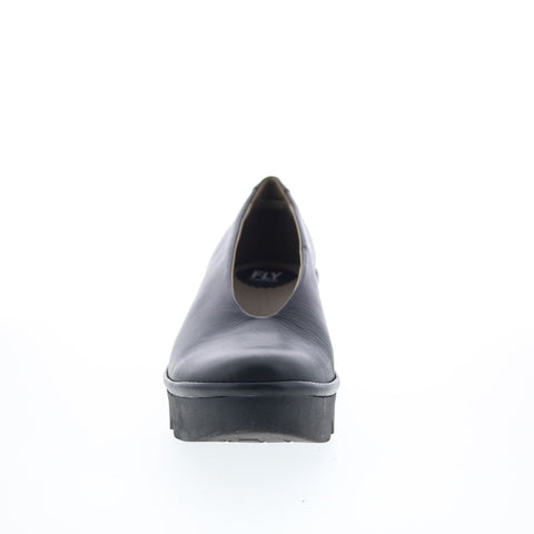 Fly London Beso BESO246FLY-012 Womens Black Leather Loafer Flats Shoes
