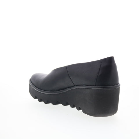 Fly London Beso BESO246FLY-012 Womens Black Leather Loafer Flats Shoes