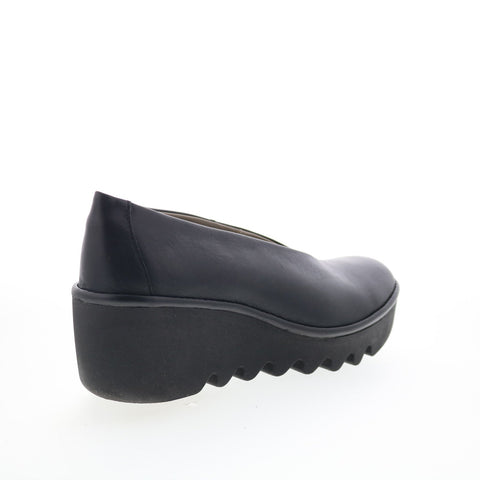 Fly London Beso BESO246FLY-012 Womens Black Leather Loafer Flats Shoes
