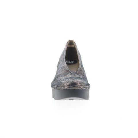 Fly London Beso Womens Gray Leather Loafers & Slip Ons Casual Shoes