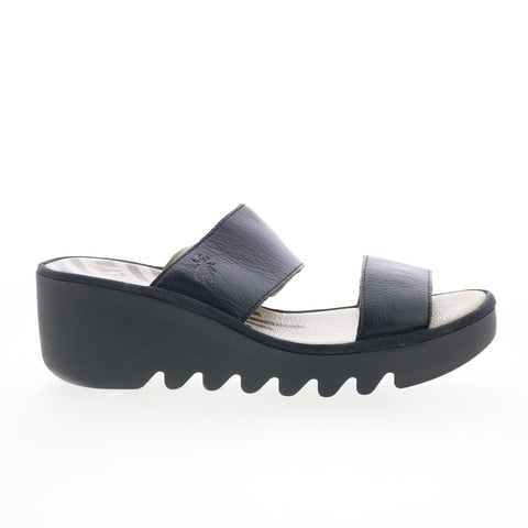Fly London Besy BESY357FLY-000 Womens Black Leather Slides Sandals Shoes
