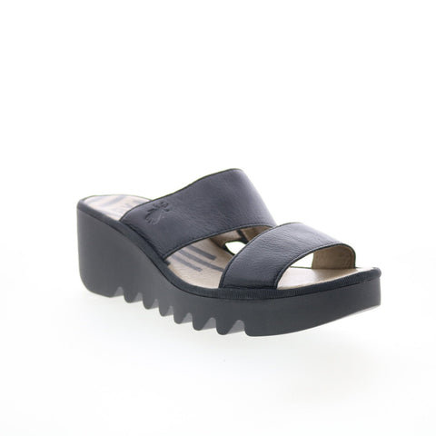 Fly London Besy BESY357FLY-000 Womens Black Leather Slides Sandals Shoes