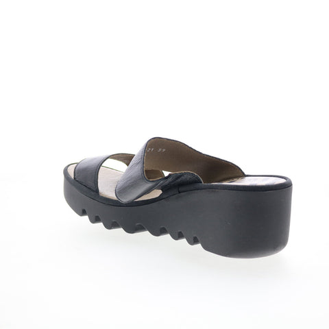 Fly London Besy BESY357FLY-000 Womens Black Leather Slides Sandals Shoes