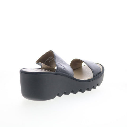 Fly London Besy BESY357FLY-000 Womens Black Leather Slides Sandals Shoes