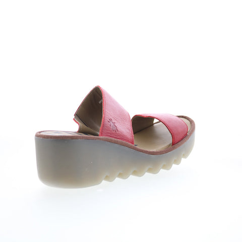 Fly London Besy BESY357FLY-011 Womens Red Leather Slides Sandals Shoes