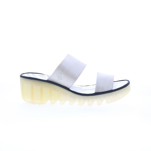 Fly London Besy BESY357FLY-010 Womens Silver Leather Slides Sandals Shoes