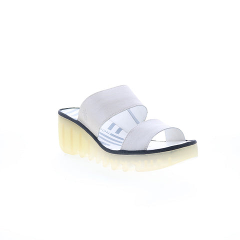 Fly London Besy BESY357FLY-010 Womens Silver Leather Slides Sandals Shoes