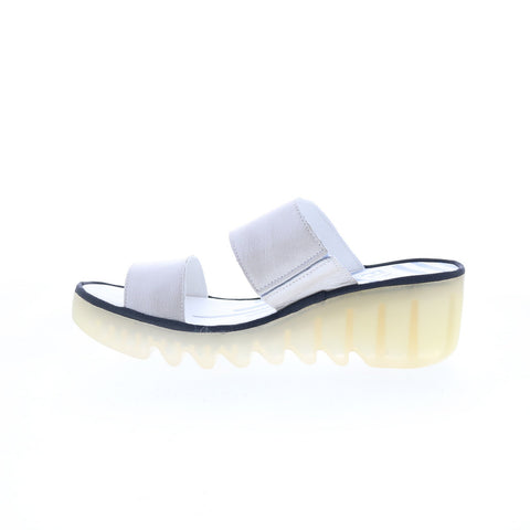 Fly London Besy BESY357FLY-010 Womens Silver Leather Slides Sandals Shoes