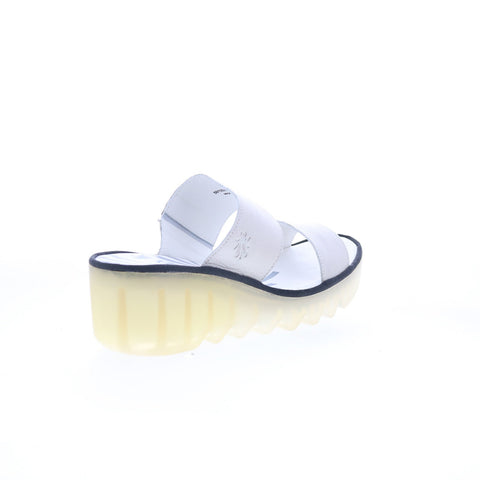 Fly London Besy BESY357FLY-010 Womens Silver Leather Slides Sandals Shoes