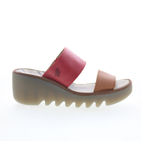 Fly London Besy BESY357FLY-003 Womens Brown Leather Slides Sandals Shoes