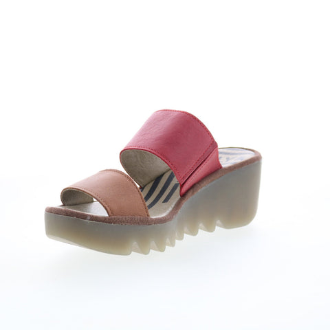 Fly London Besy BESY357FLY-003 Womens Brown Leather Slides Sandals Shoes