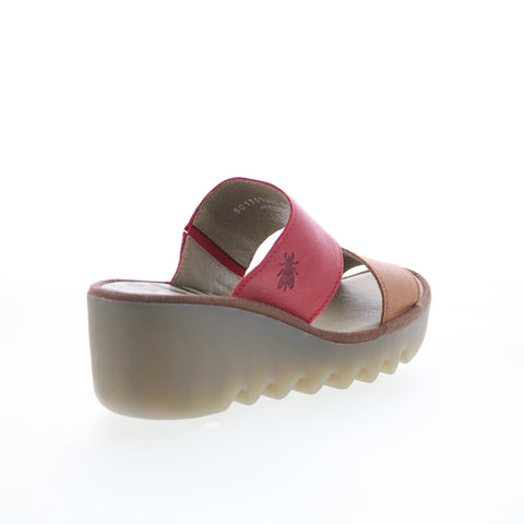 Fly London Besy BESY357FLY-003 Womens Brown Leather Slides Sandals Shoes