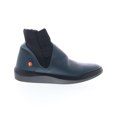 Softinos Beth BETH655SOF-007 Womens Blue Leather Casual Dress Boots