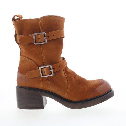 Miz Mooz Bethani Womens Brown Suede Zipper Casual Dress Boots