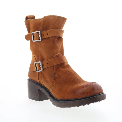 Miz Mooz Bethani Womens Brown Suede Zipper Casual Dress Boots