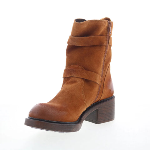 Miz Mooz Bethani Womens Brown Suede Zipper Casual Dress Boots