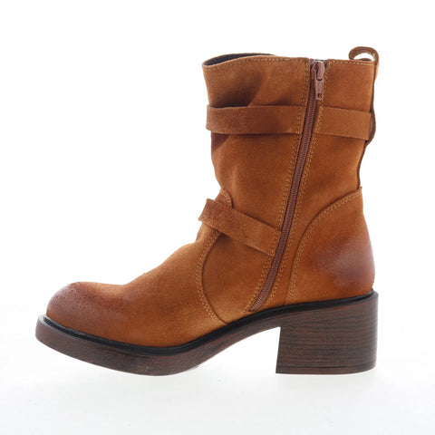 Miz Mooz Bethani Womens Brown Suede Zipper Casual Dress Boots