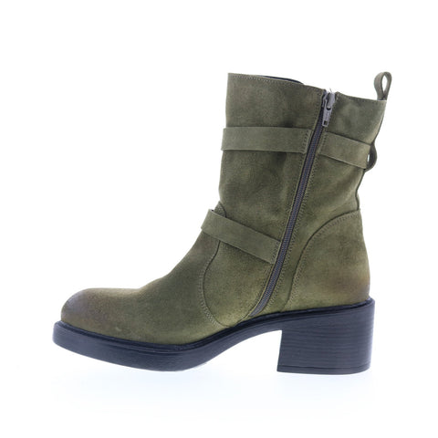 Miz Mooz Bethani Womens Green Suede Zipper Casual Dress Boots