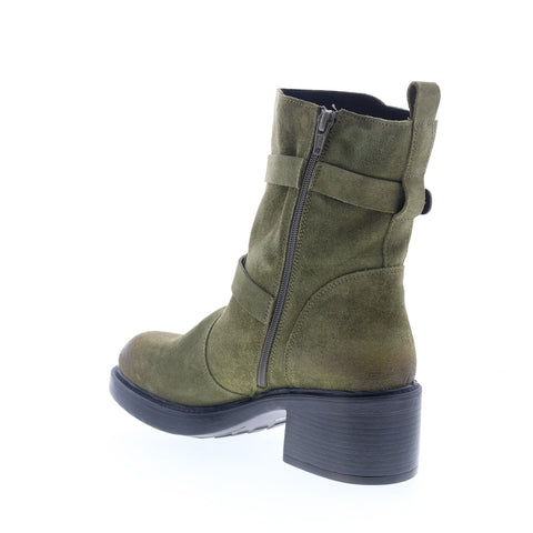 Miz Mooz Bethani Womens Green Suede Zipper Casual Dress Boots