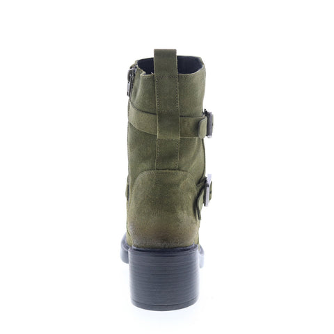 Miz Mooz Bethani Womens Green Suede Zipper Casual Dress Boots