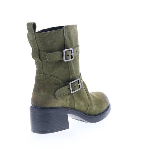 Miz Mooz Bethani Womens Green Suede Zipper Casual Dress Boots