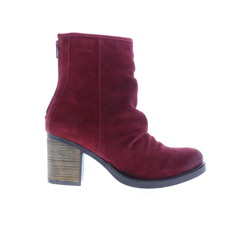 Bos. & Co. Bevy Womens Red Suede Zipper Ankle & Booties Boots