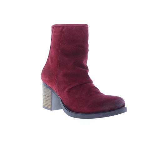 Bos. & Co. Bevy Womens Red Suede Zipper Ankle & Booties Boots