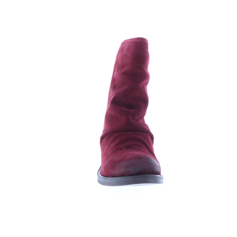 Bos. & Co. Bevy Womens Red Suede Zipper Ankle & Booties Boots