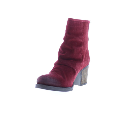 Bos. & Co. Bevy Womens Red Suede Zipper Ankle & Booties Boots