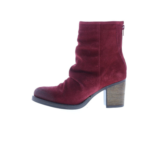 Bos. & Co. Bevy Womens Red Suede Zipper Ankle & Booties Boots