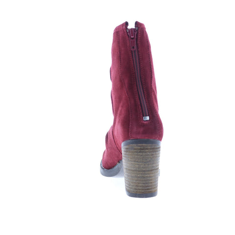 Bos. & Co. Bevy Womens Red Suede Zipper Ankle & Booties Boots