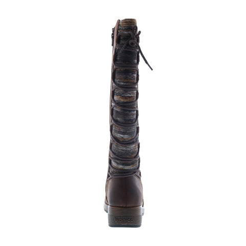 Bionica Epping BI0004100 Womens Brown Leather Lace Up Knee High Boots