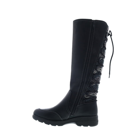 Bionica Epping BI0004101 Womens Black Leather Lace Up Knee High Boots