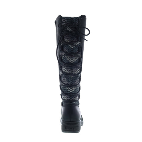 Bionica Epping BI0004101 Womens Black Leather Lace Up Knee High Boots