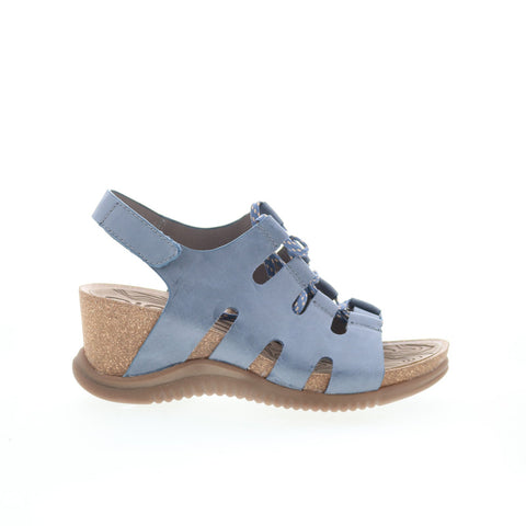 Bionica Sorena BI0013607 Womens Blue Leather Wedges Sandals Shoes