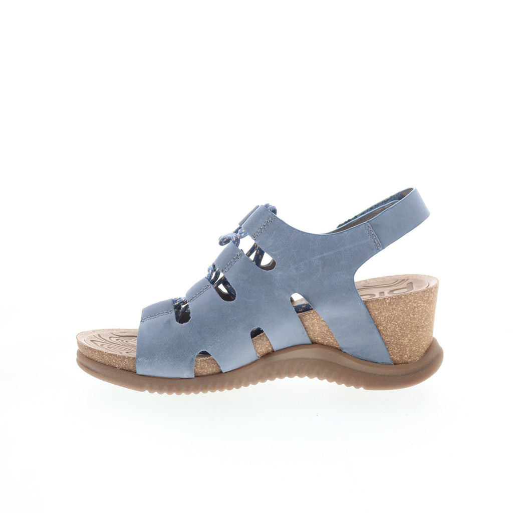 Bionica Sorena BI0013607 Womens Blue Leather Wedges Sandals Shoes ...