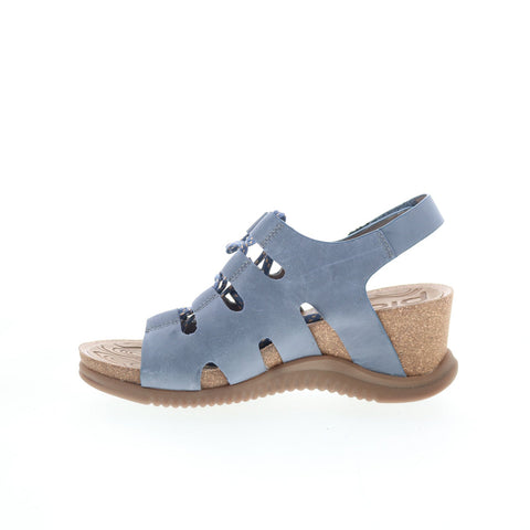 Bionica Sorena BI0013607 Womens Blue Leather Wedges Sandals Shoes