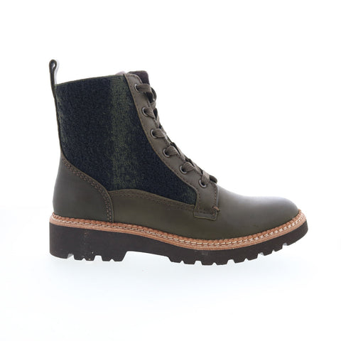 Bionica Derinda BI0016906 Womens Green Leather Lace Up Casual Dress Boots