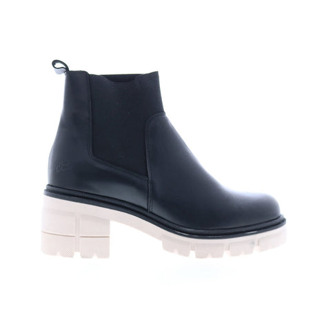 Bos. & Co. Bianc Womens Black Synthetic Slip On Ankle & Booties Boots