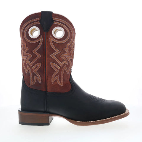 Justin Boots Big News 11" FN7022 Mens Black Leather Cowboy Western Boots