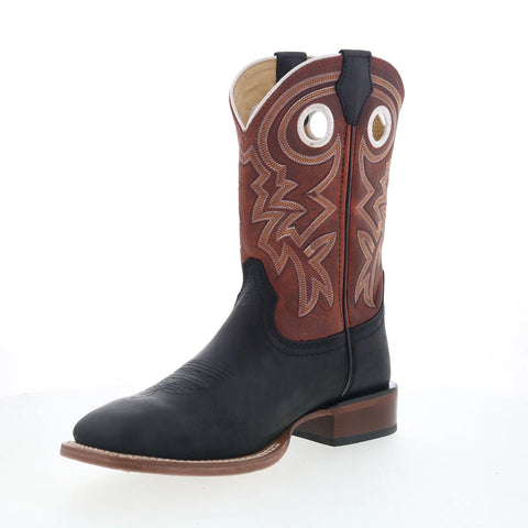 Justin Boots Big News 11" FN7022 Mens Black Leather Cowboy Western Boots