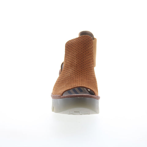 Fly London Biga BIGA412FLY-003 Womens Brown Leather Wedges Sandals Shoes