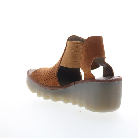 Fly London Biga BIGA412FLY-003 Womens Brown Leather Wedges Sandals Shoes