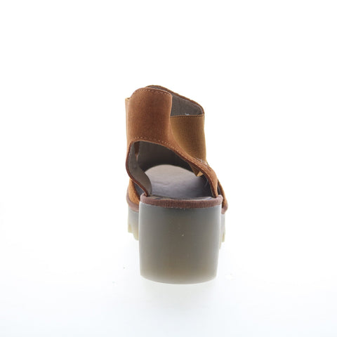 Fly London Biga BIGA412FLY-003 Womens Brown Leather Wedges Sandals Shoes