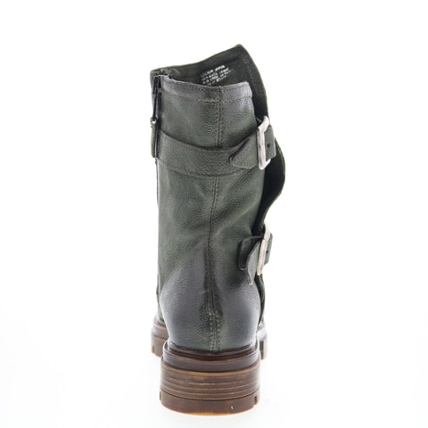 Miz Mooz Biggs Womens Green Leather Zipper Casual Dress Boots