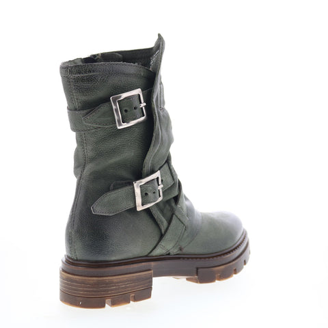 Miz Mooz Biggs Womens Green Leather Zipper Casual Dress Boots